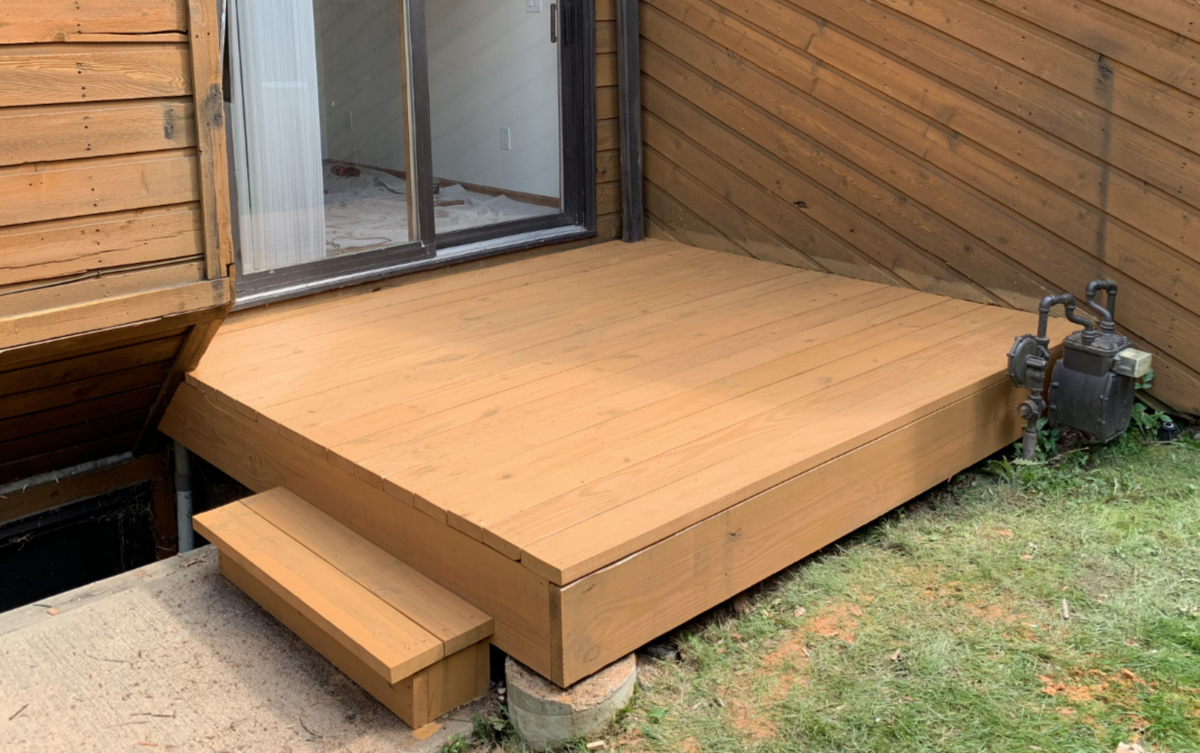 completed deck, exterior view